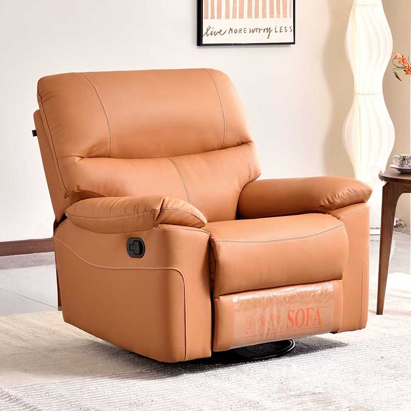 Contemporary Multi-Functional Swivel Armchair - Eco Leather Recliner Accent Chair For Living Room Cuvalon