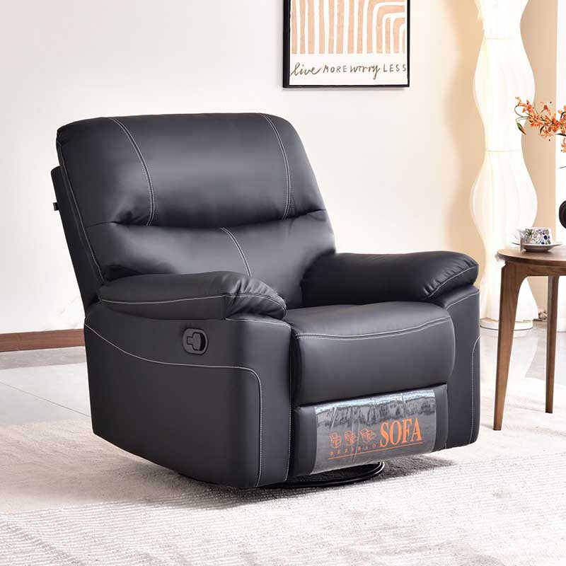 Contemporary Multi-Functional Swivel Armchair - Eco Leather Recliner Accent Chair For Living Room Cuvalon