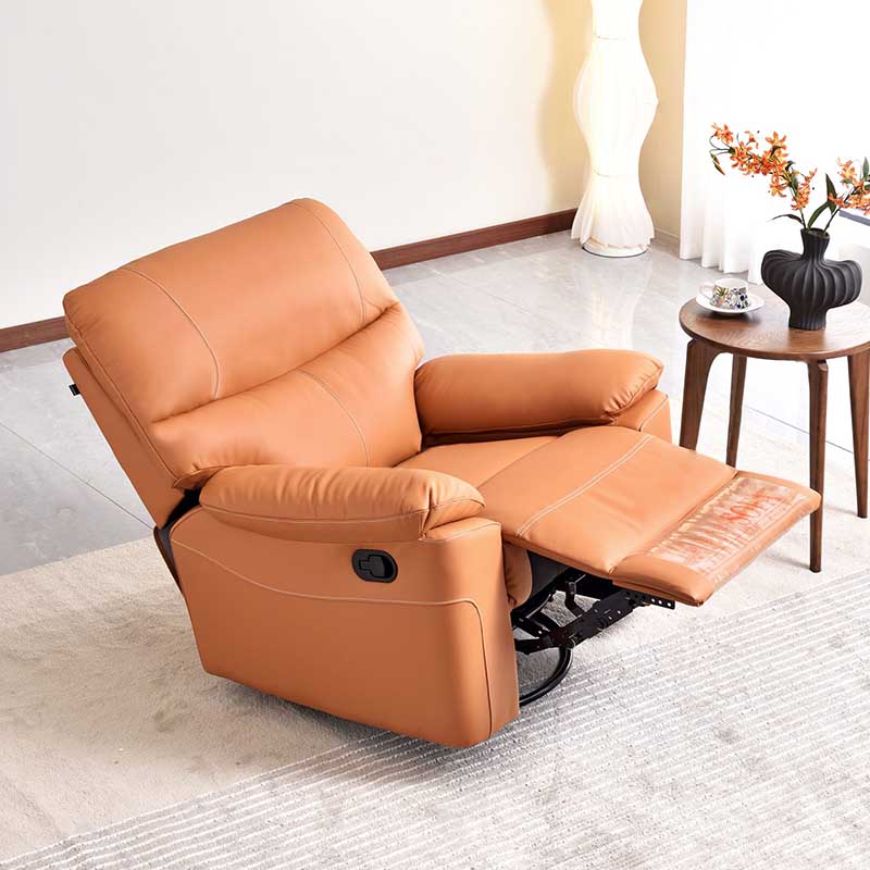 Contemporary Multi-Functional Swivel Armchair - Eco Leather Recliner Accent Chair For Living Room Cuvalon