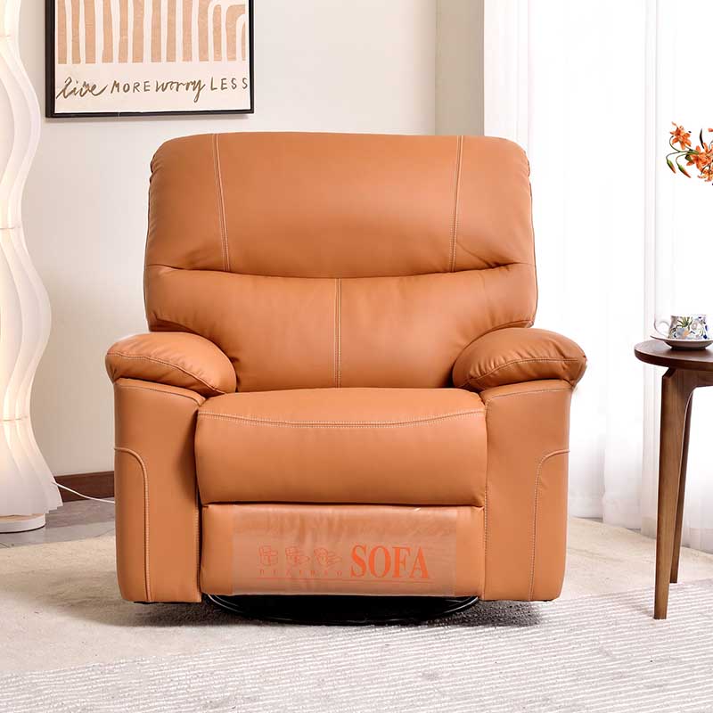 Contemporary Multi-Functional Swivel Armchair - Eco Leather Recliner Accent Chair For Living Room Cuvalon