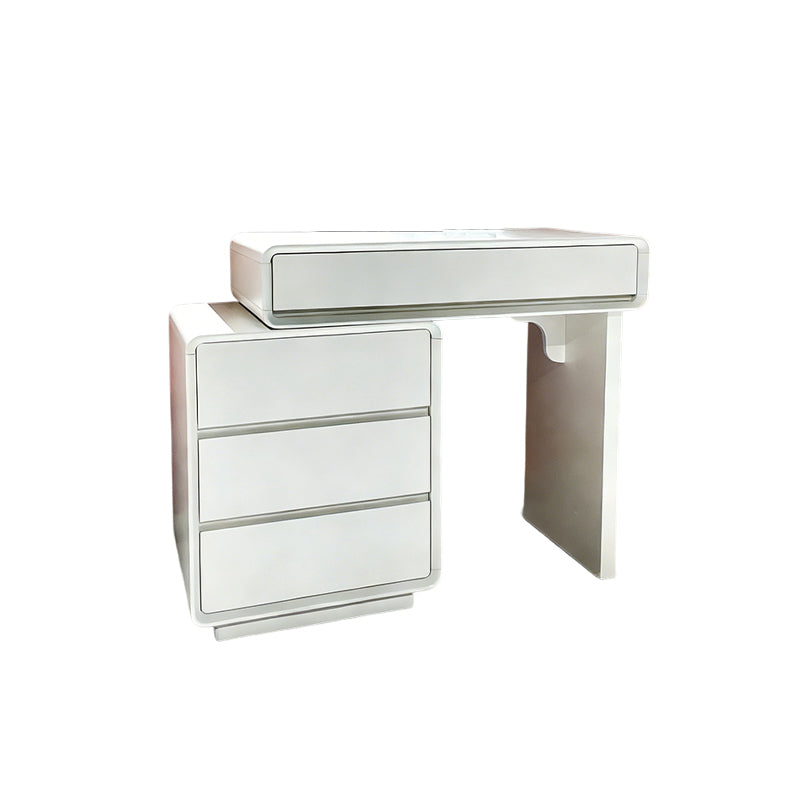 Traditional French Extendable Makeup Vanity - High-Density MDF Particle Board Dressing Table 4-Drawer For Bedroom Cuvalon