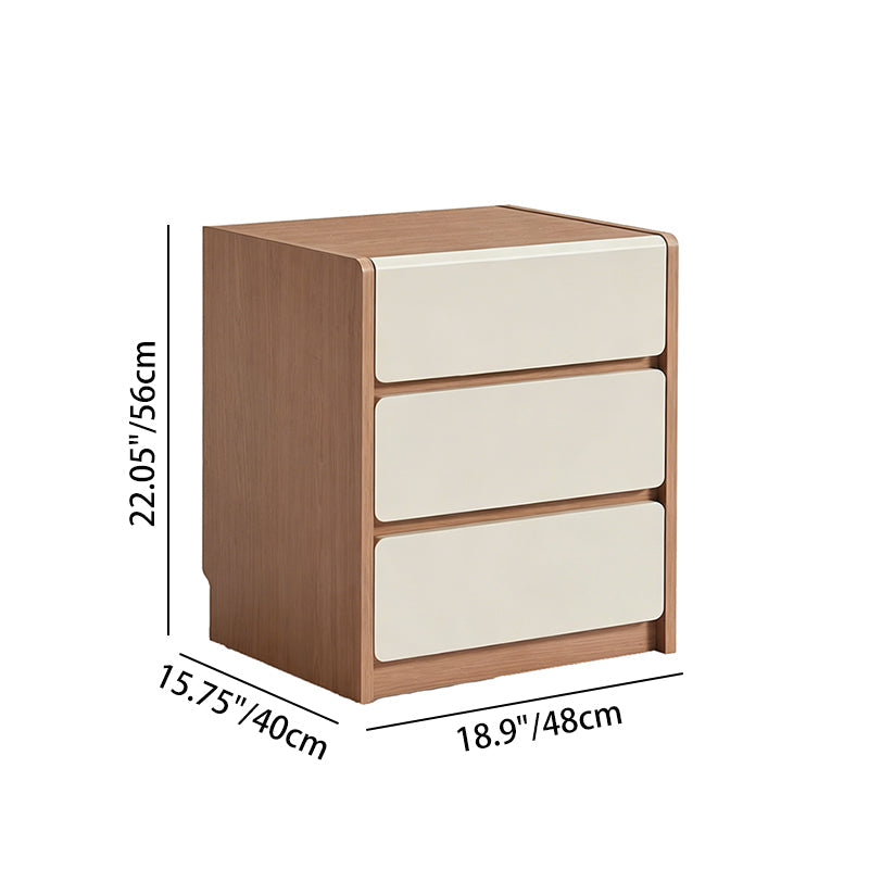 Traditional Rustic 3-Drawer Nightstand - E0 Grade MDF Drawer Bedside Table For Bedroom Cuvalon
