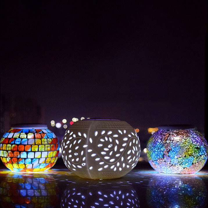 Modern Creative Stained Glass Solar LED Outdoor Garden Lawn Light Cuvalon