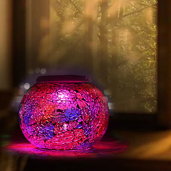 Modern Creative Stained Glass Solar LED Outdoor Garden Lawn Light Cuvalon