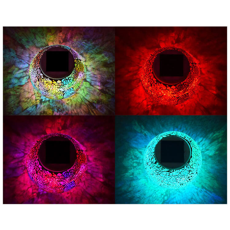 Modern Creative Stained Glass Solar LED Outdoor Garden Lawn Light Cuvalon