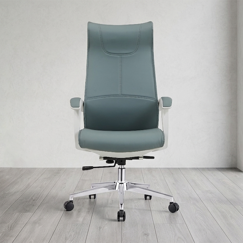 Modern Ergonomic High Back Leather Plywood & Metal Office Chair Executive Swivel Desk Chair With Headrest Lumbar Support Adjustable Rolling Computer Chair Cuvalon