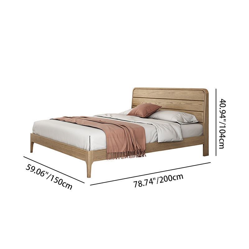 Premium Ash Wood Recessed Bed Frame - Home-Friendly Solid Support & Sleek Look Bed For Bedroom Cuvalon
