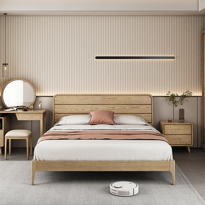 Premium Ash Wood Recessed Bed Frame - Home-Friendly Solid Support & Sleek Look Bed For Bedroom Cuvalon