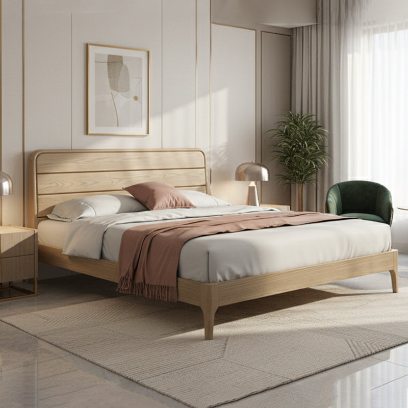 Premium Ash Wood Recessed Bed Frame - Home-Friendly Solid Support & Sleek Look Bed For Bedroom Cuvalon