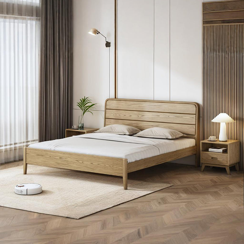 Premium Ash Wood Recessed Bed Frame - Home-Friendly Solid Support & Sleek Look Bed For Bedroom Cuvalon