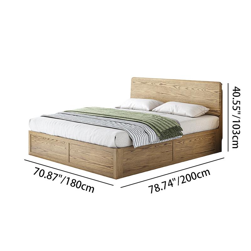 Versatile Minimalist Storage Bed Frame - All-Wood Lift-Top Design Bed For Bedroom Cuvalon