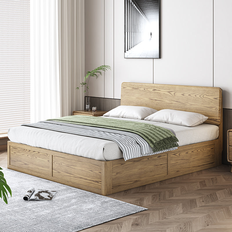 Versatile Minimalist Storage Bed Frame - All-Wood Lift-Top Design Bed For Bedroom Cuvalon