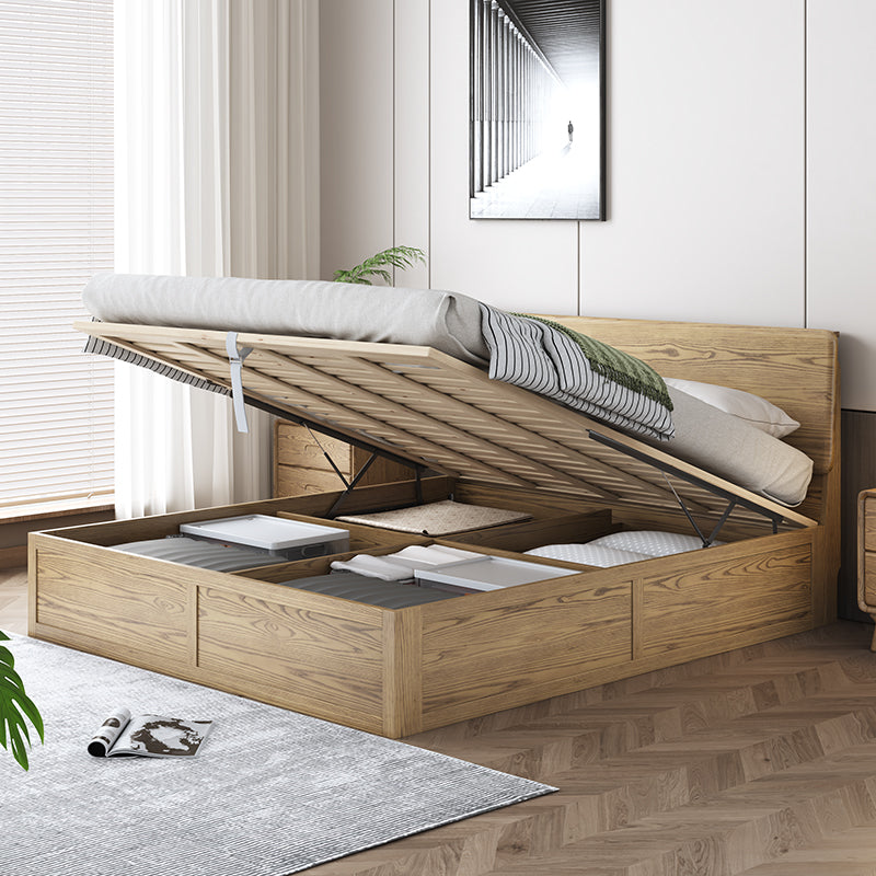 Versatile Minimalist Storage Bed Frame - All-Wood Lift-Top Design Bed For Bedroom Cuvalon