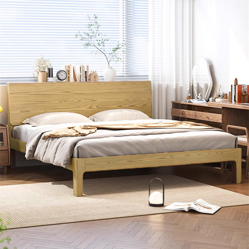 Traditional Rustic Style Bed Frame - Flush-Edge Design Sturdy Full Ash Wood Frame Bed For Bedroom Cuvalon