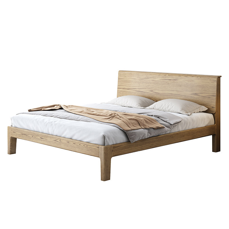 Traditional Rustic Style Bed Frame - Flush-Edge Design Sturdy Full Ash Wood Frame Bed For Bedroom Cuvalon