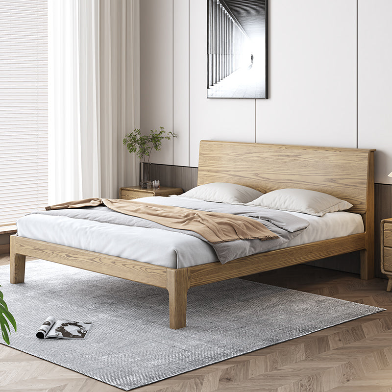 Traditional Rustic Style Bed Frame - Flush-Edge Design Sturdy Full Ash Wood Frame Bed For Bedroom Cuvalon