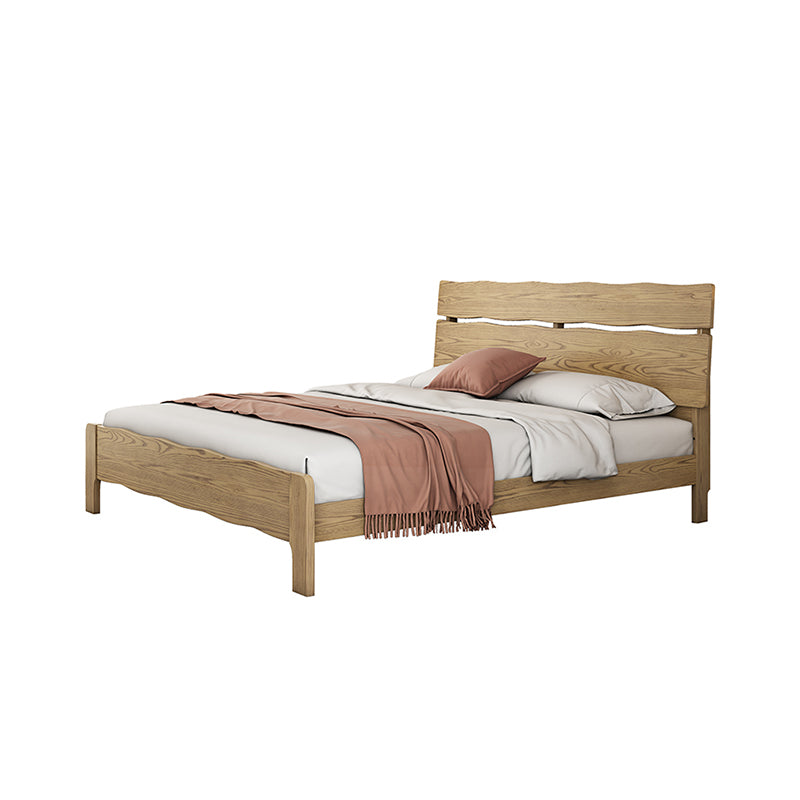 Contemporary Coastal Bed Frame - Multi-Height Adjustment & Sturdy Ash Wood Bed For Bedroom Cuvalon