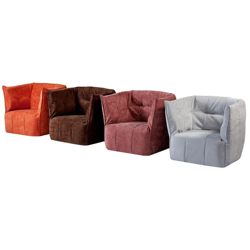Contemporary Scandinavian U-Shape Fabric Lounge Chair Sofa - Small Space Sponge Comfy Accent Chair For Living Room Cuvalon