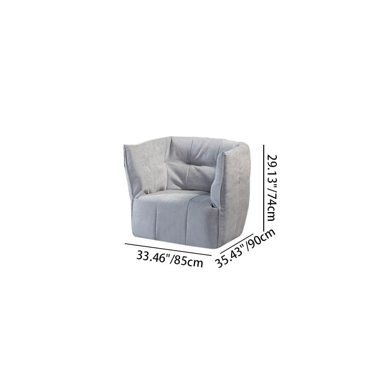 Contemporary Scandinavian U-Shape Fabric Lounge Chair Sofa - Small Space Sponge Comfy Accent Chair For Living Room Cuvalon
