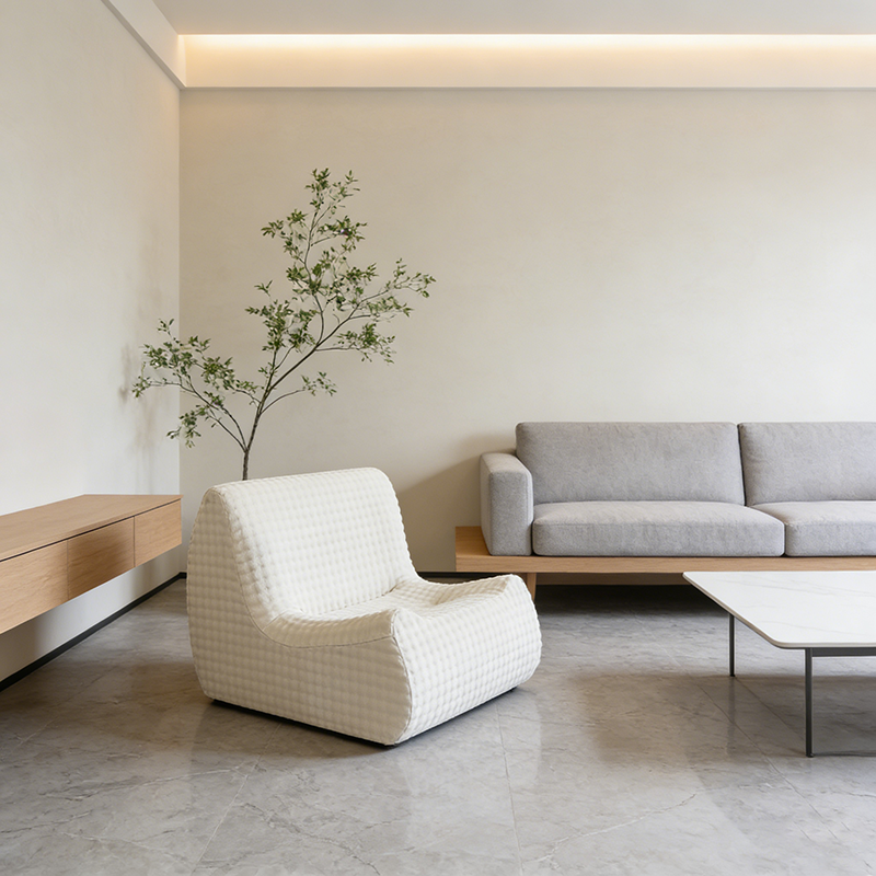 Modern Minimalist Fabric Sponge Accent Compressed Sofa - Space-Saving Lounge Chair For Living Room Cuvalon