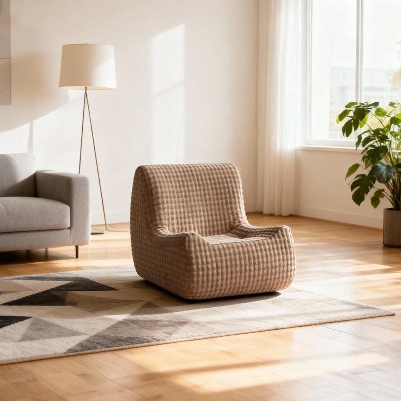 Modern Minimalist Fabric Sponge Accent Compressed Sofa - Space-Saving Lounge Chair For Living Room Cuvalon