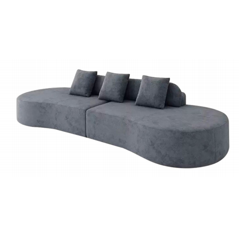 Contemporary Scandinavian Curved Streamline Fabric Sofa - Low Profile Accent Chair For Living Room Cuvalon