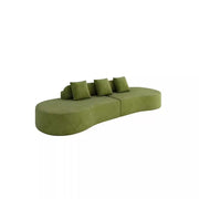 Contemporary Scandinavian Curved Streamline Fabric Sofa - Low Profile Accent Chair For Living Room Cuvalon