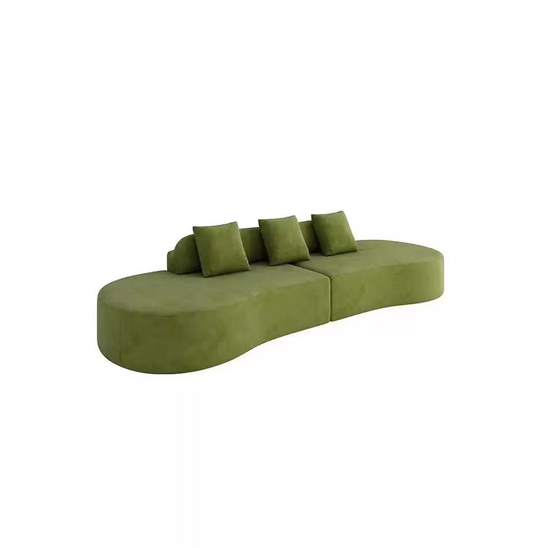 Contemporary Scandinavian Curved Streamline Fabric Sofa - Low Profile Accent Chair For Living Room Cuvalon