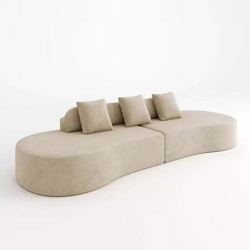 Contemporary Scandinavian Curved Streamline Fabric Sofa - Low Profile Accent Chair For Living Room Cuvalon