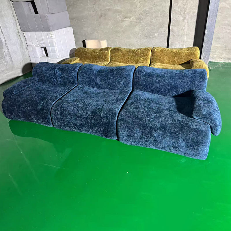 Contemporary Nordic Modular Fabric Compressed Sofa - Rounded 3-Section Accent Chair For Living Room Cuvalon
