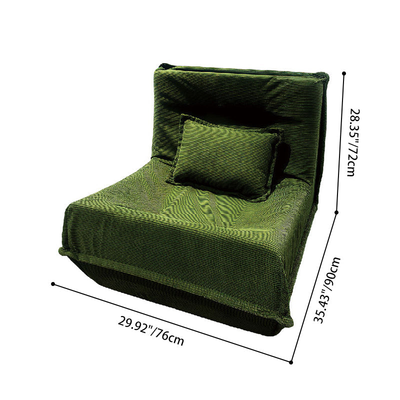 Contemporary Nordic Corduroy Compressed Single Sofa - No-Installation High-Density Sponge Accent Chair For Living Room Cuvalon
