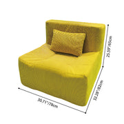 Contemporary Nordic Corduroy Compressed Accent Sofa - High-Density Sponge Lazy Sofa For Living Room Cuvalon