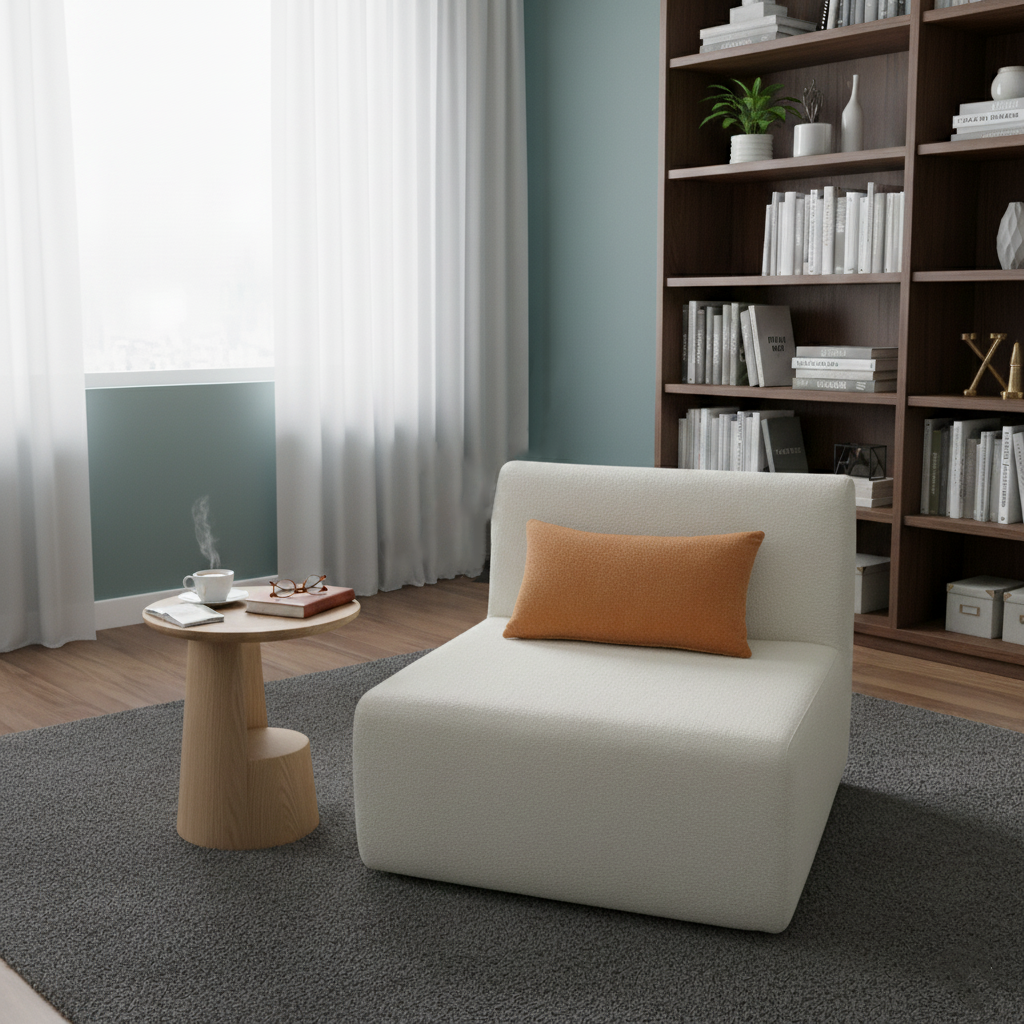 Modern Minimalist Skeletal-Free Single Compression Sofa - Eco-Friendly Formaldehyde-Free Chenille Foam Sofa For Living Room Cuvalon