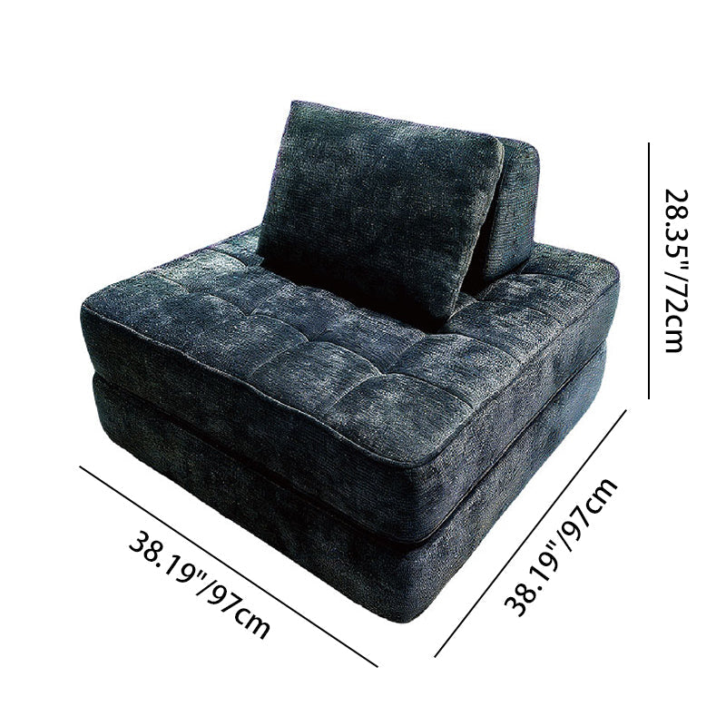 Transformable Shabby Chic Compression Sofa - High-Density High-Resilience Foam Chenille Lounge Chair For Living Room Cuvalon