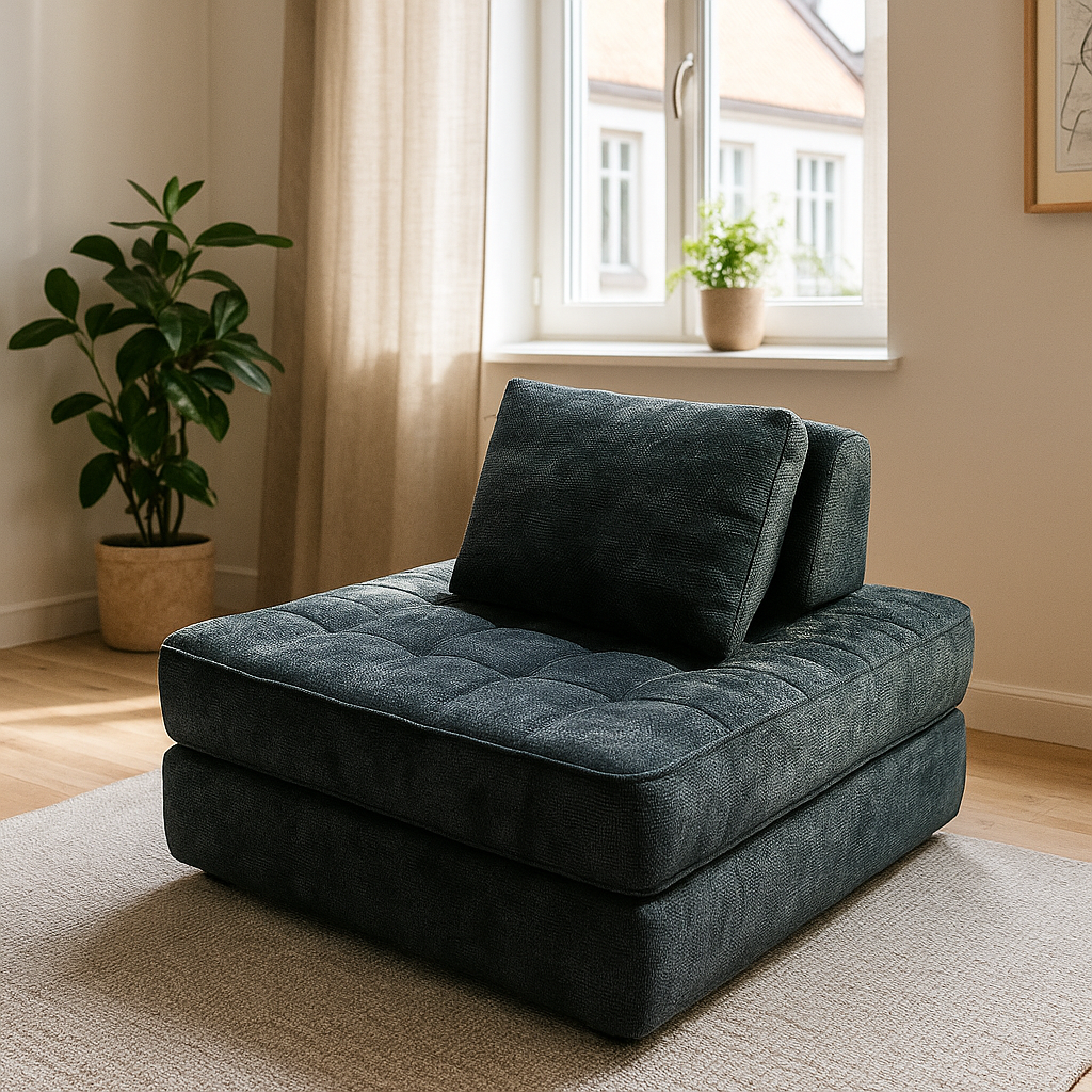 Transformable Shabby Chic Compression Sofa - High-Density High-Resilience Foam Chenille Lounge Chair For Living Room Cuvalon