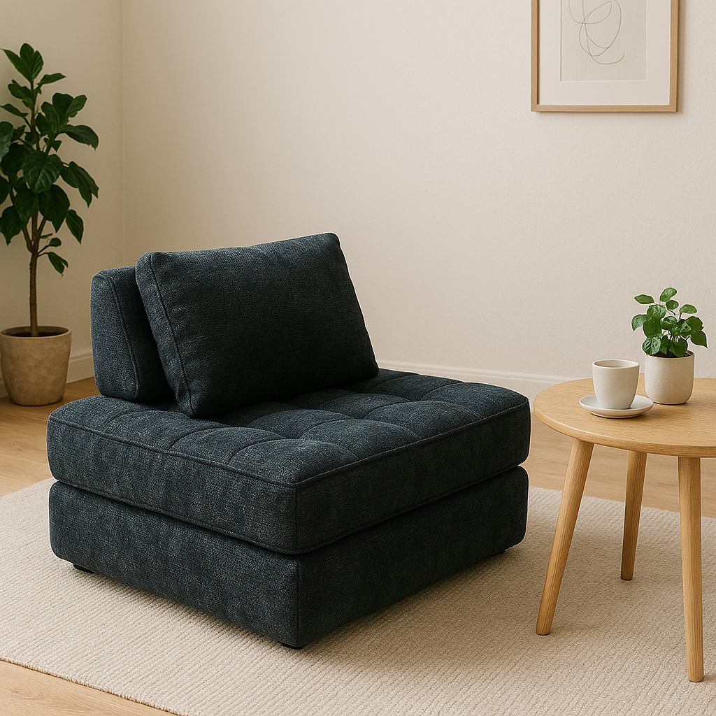 Transformable Shabby Chic Compression Sofa - High-Density High-Resilience Foam Chenille Lounge Chair For Living Room Cuvalon