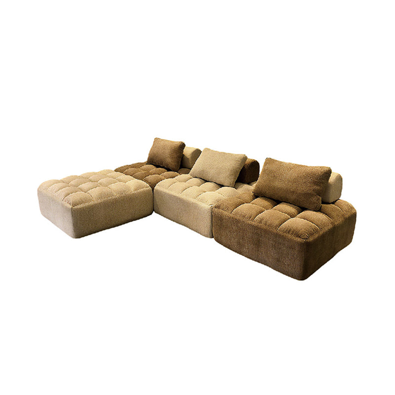 Retro Modular Free-Combination Compression Sectional Sofa - High-Density High-Resilience Foam Chenille Modular Sofa For Living Room Cuvalon