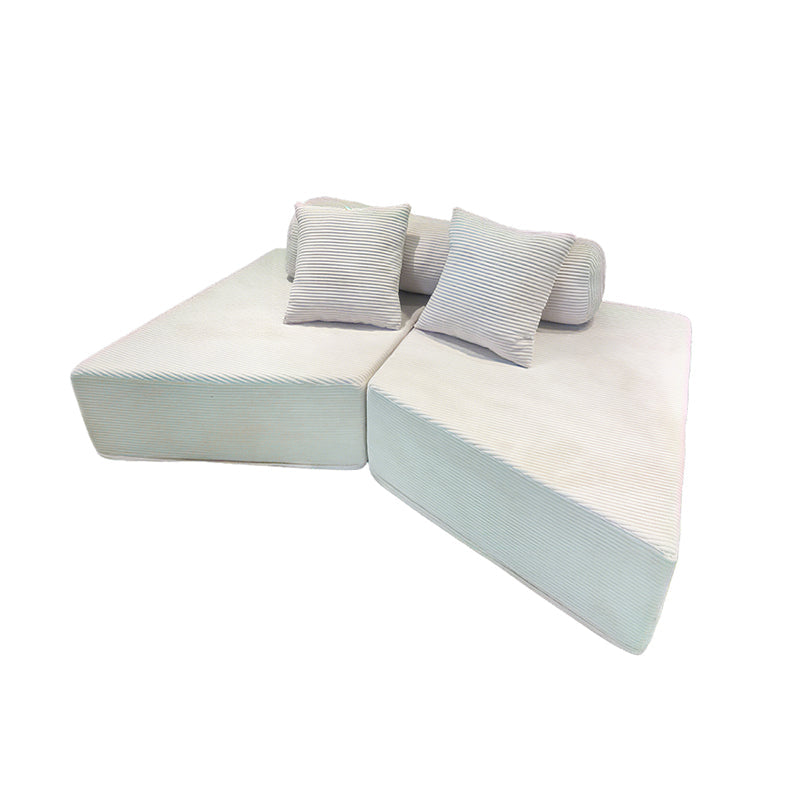 Minimalist Trapezoidal Sectional Compression Sofa - High-Density Rebound Foam Silent Frameless Corduroy Lounge Chair For Living Room Cuvalon
