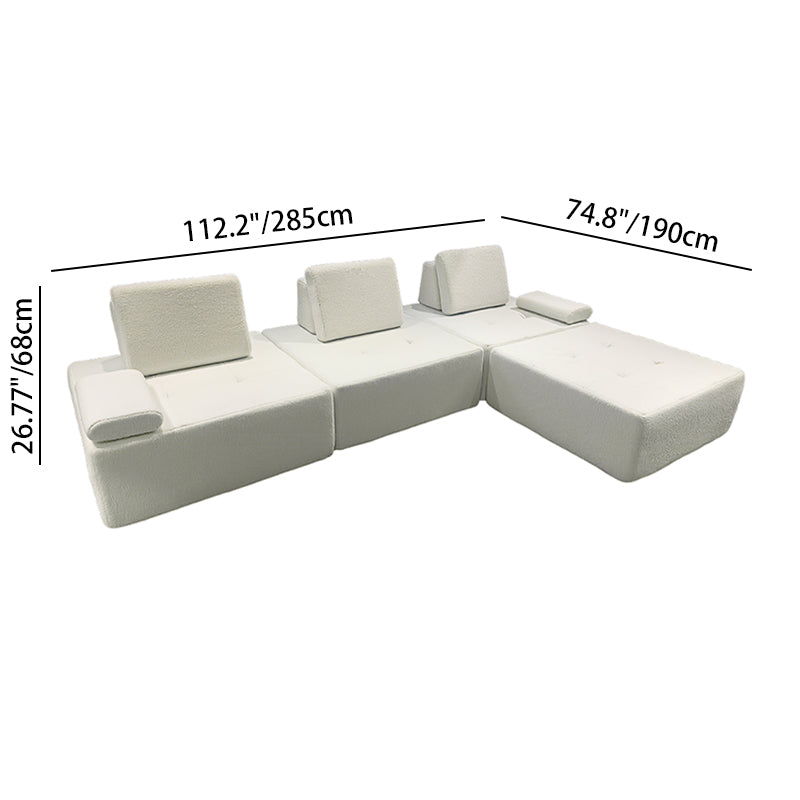 Minimalist Modular Free-Combination Sectional Compression Sofa - High-Resilience Foam Sherpa Modular Sofa For Living Room Cuvalon