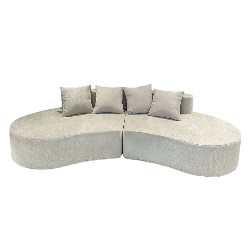Nordic Dual-Oval Sectional Compression Sofa - Frameless Silent High-Resilience Foam Chenille Lounge Sofa For Living Room Cuvalon