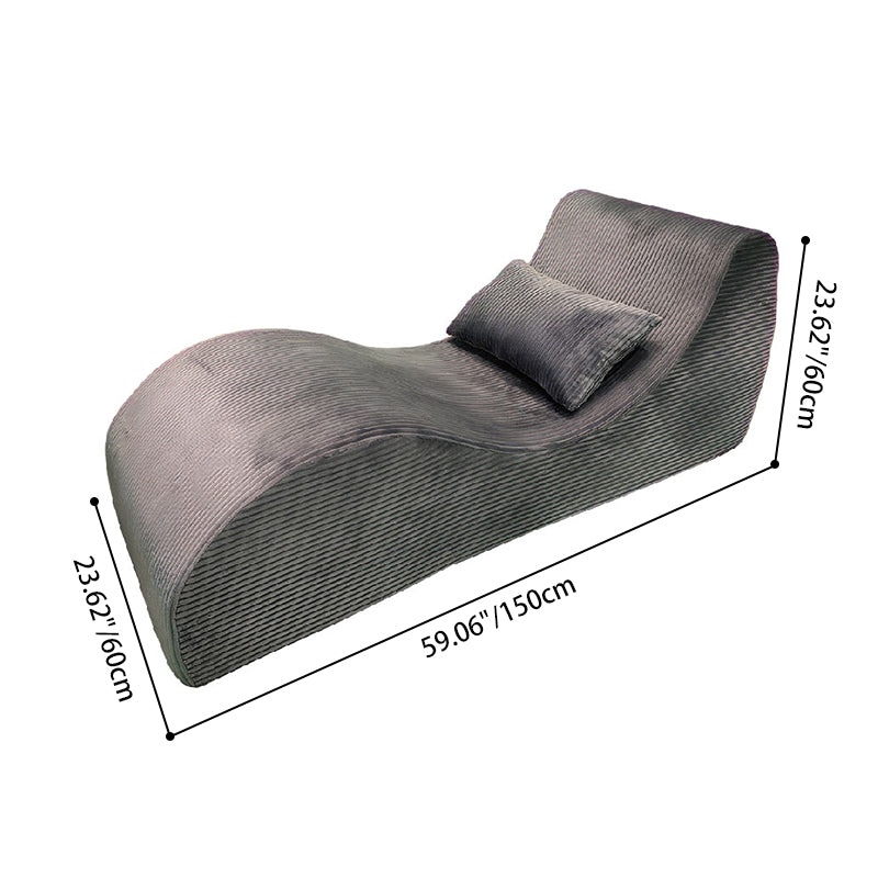 Contemporary Scandinavian Corduroy Compressed Accent Sofa - Wave-Shaped Lounge Chair For Living Room Cuvalon