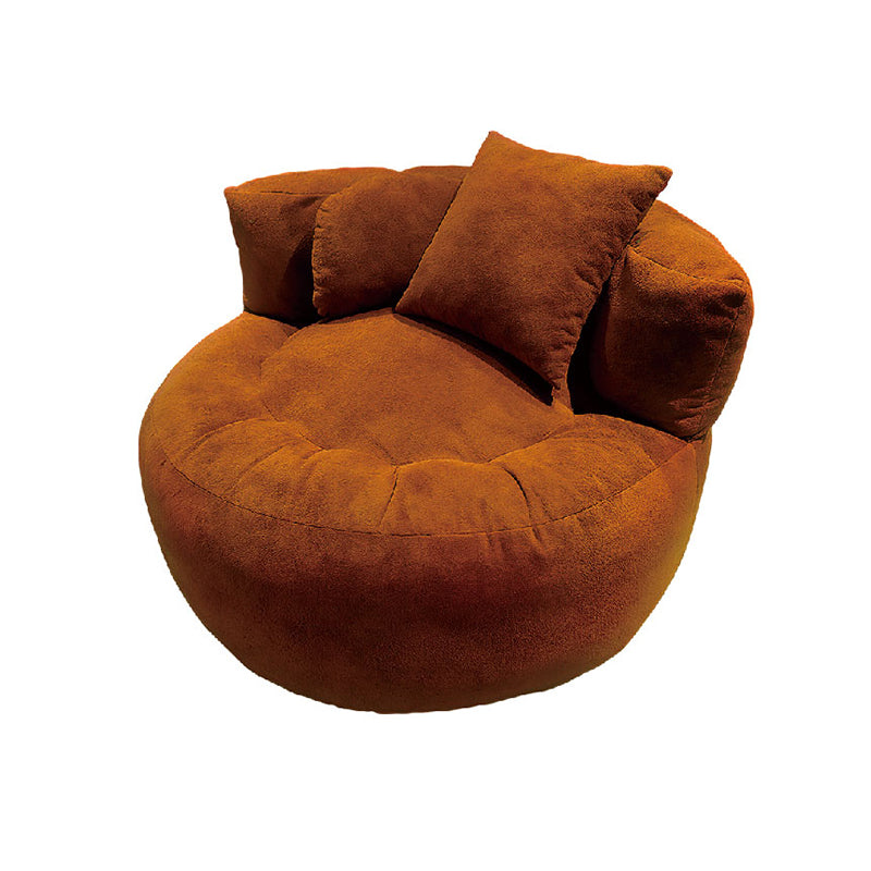 Contemporary Scandinavian Toweling Compressed Single Sofa - Round Circular Accent Chair For Living Room Cuvalon