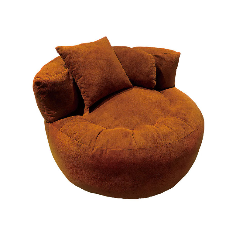 Contemporary Scandinavian Toweling Compressed Single Sofa - Round Circular Accent Chair For Living Room Cuvalon