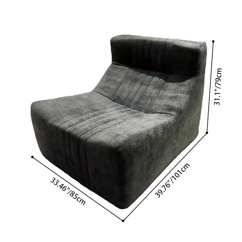 Modern Minimalist Chenille Compressed Single Sofa - Geometric Block Lounge Chair For Living Room Cuvalon