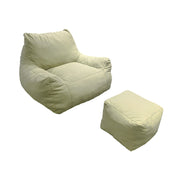 Modern Frameless Leathaire Compressed Sofa - Vacuum Compressed No-Installation Lounge Chair With Footstool For Living Room Cuvalon
