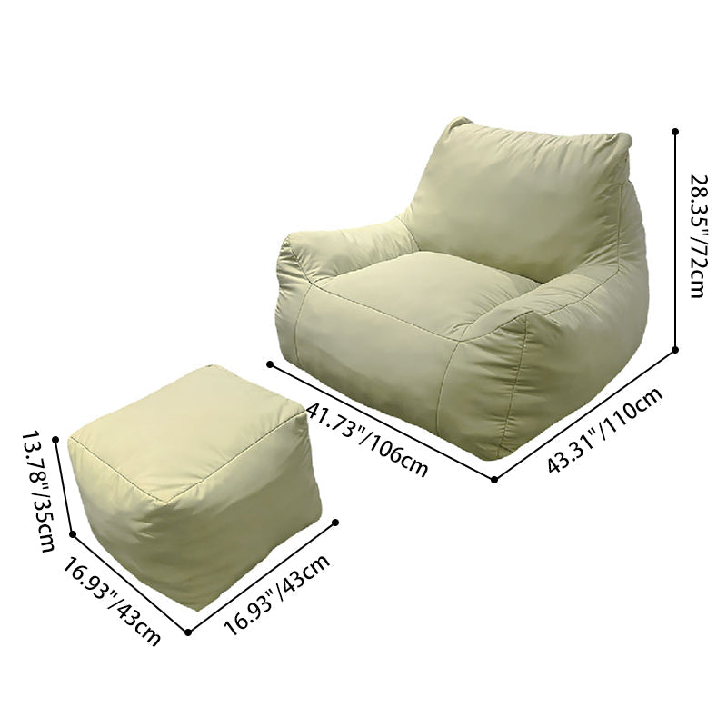 Modern Frameless Leathaire Compressed Sofa - Vacuum Compressed No-Installation Lounge Chair With Footstool For Living Room Cuvalon