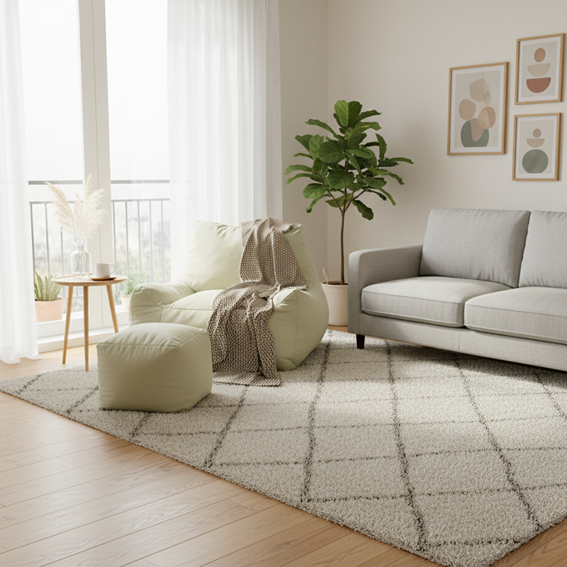 Modern Frameless Leathaire Compressed Sofa - Vacuum Compressed No-Installation Lounge Chair With Footstool For Living Room Cuvalon