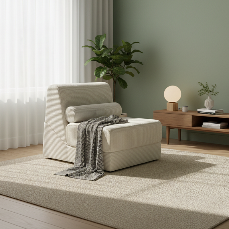 Modern Modular Corduroy Compressed Sofa - Vacuum Compressed Convertible Lounge Chair For Living Room Cuvalon