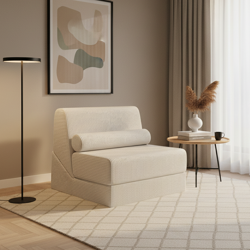 Modern Modular Corduroy Compressed Sofa - Vacuum Compressed Convertible Lounge Chair For Living Room Cuvalon