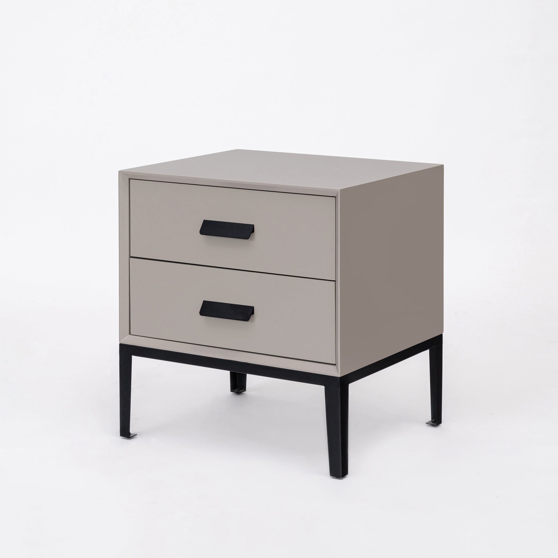 Eco-Friendly Nightstand - Scandinavian Aesthetic Iron-Leg Bedside Table 2-Drawer For Bedroom Cuvalon